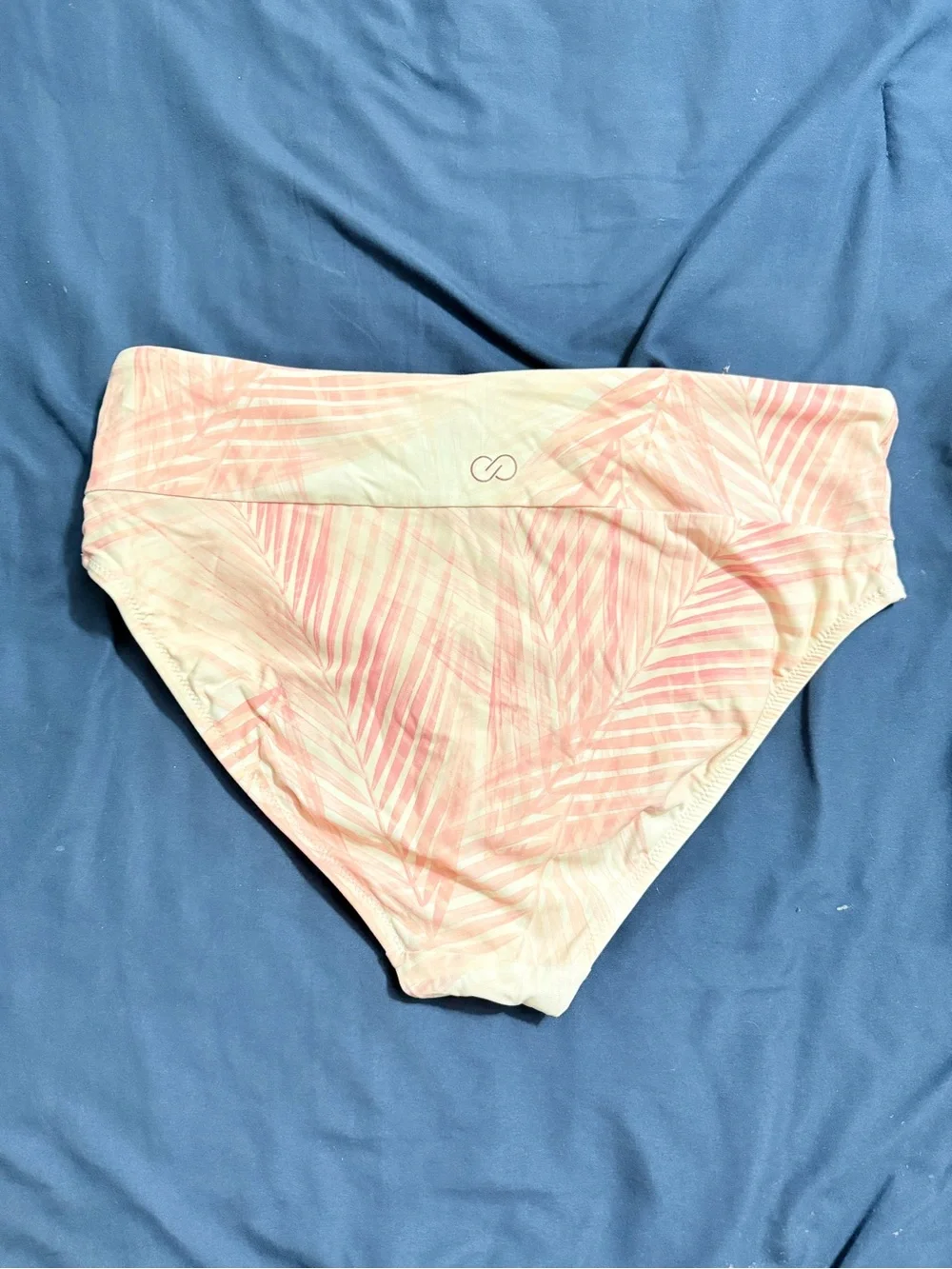 CALIA High-Waist Women's Swim Bottoms in Pink Palm